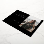 写真モダンブラック大学院フォイル発表 箔招待状 (回転した状態)