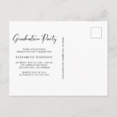 写真モダンブルゴーニュ卒業パーティー インビテーションポストカード (裏面)