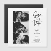 写真モダンブースは日付の磁結婚石を保存 (正面/裏面)