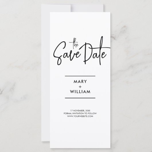 写真モダンブース結婚式の日付招待状 (裏面)