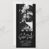 写真モダンブース結婚式の日付招待状 (正面)