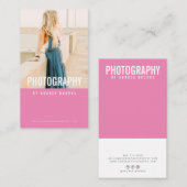 写真モダンプロフェッショナル写真家ピンク 名刺 (正面/裏面)