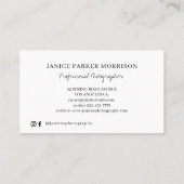 写真モダンプロフェッショナル写真家 名刺 (裏面)