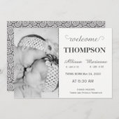 写真モダンベビー告知カード（双子） 案内状 (正面/裏面)