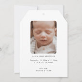 写真モダンベビー誕生発表 案内状 (裏面)