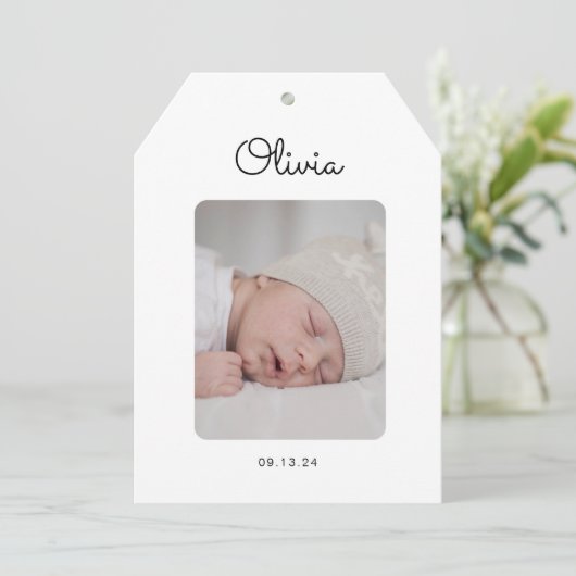 写真モダンベビー誕生発表 案内状 (スタンド正面)