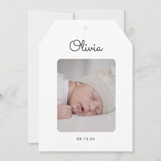 写真モダンベビー誕生発表 案内状 (正面)