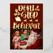 写真モダンホイルをストップ信じないで 箔シーズンカード (正面)