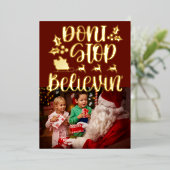 写真モダンホイルをストップ信じないで 箔シーズンカード (立ち正面)