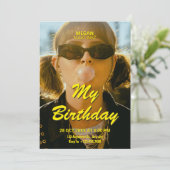 写真モダンポスター誕生日 招待状 (スタンド正面)
