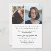 写真モダンポートレート卒業発表 招待状 (裏面)