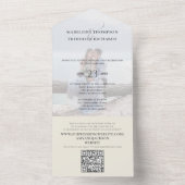 写真モダンミニマリストSage Green QRコードRSVP オールインワン招待状 (内側)