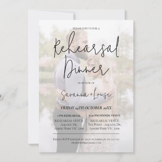 写真モダンミニマルなリハーサル 招待状 (正面)