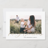 写真モダンミニマルのクリスマスエレガント脚本 シーズンカード (正面)