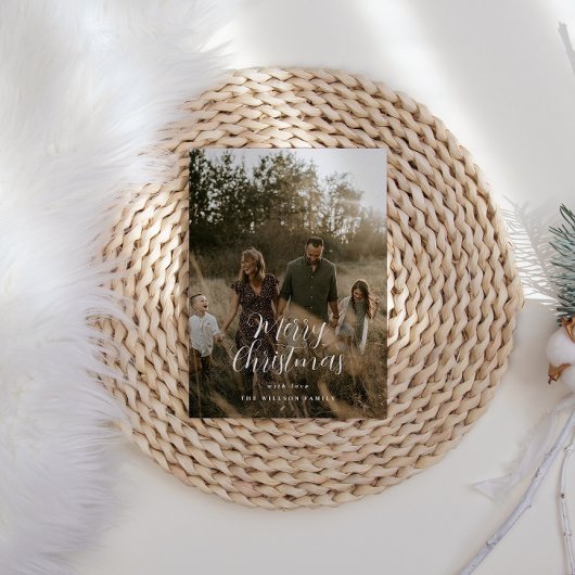 写真モダンミニマルのクリスマスエレガント脚本 シーズンカード