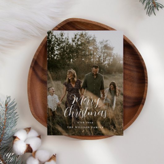 写真モダンミニマルのクリスマスエレガント脚本 シーズンカード