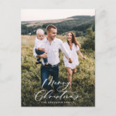 写真モダンミニマルのクリスマスエレガント脚本 シーズンポストカード (正面)