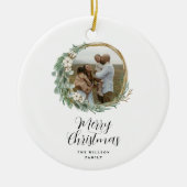 写真モダンミニマルのクリスマスエレガント脚本 セラミックオーナメント (正面)