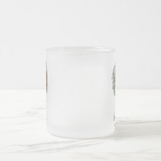 写真モダンミニマルのクリスマスエレガント脚本 フロストグラスマグカップ (中央)