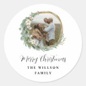 写真モダンミニマルのクリスマスエレガント脚本 ラウンドシール (正面)