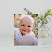 写真モダンミニマルのクリスマスエレガント脚本 箔シーズンポストカード (立ち正面)