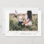 写真モダンミニマルのクリスマスエレガント金ゴールド シーズンカード (正面)