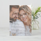 写真モダンミニマルのリハ結婚ーサルディナー 招待状 (スタンド正面)