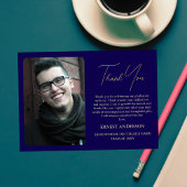 写真モダンミニマルの卒業サンキューカード 招待状