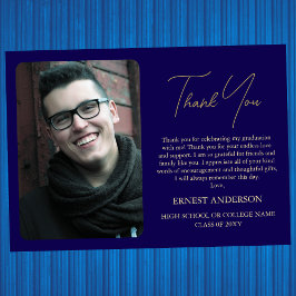 写真モダンミニマルの卒業サンキューカード 招待状