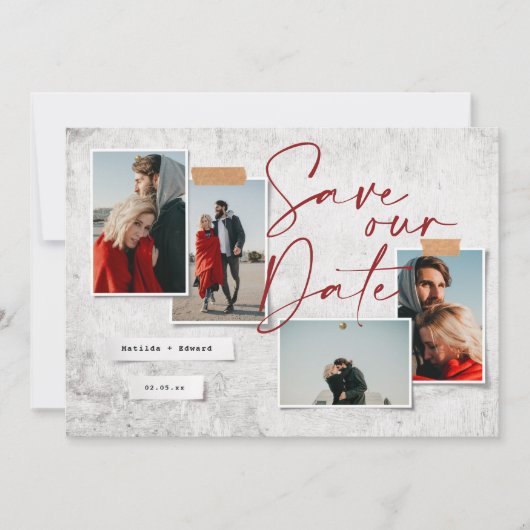 写真モダンミニマルの結婚式は日付を保存する (正面)