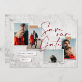 写真モダンミニマルの結婚式は日付を保存する (正面/裏面)