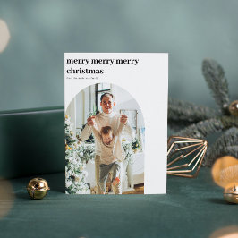 写真モダンミニマルアーチメリークリスマス 招待状
