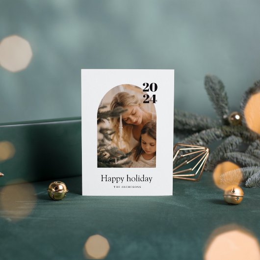 写真モダンミニマルアーチメリークリスマス 招待状