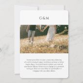 写真モダンミニマルエレガントブライダルシャワー 招待状 (裏面)