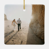 写真モダンミニマルエレガント新婚 セラミックオーナメント (裏面)