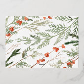 写真モダンミニマルクリスマスエレガントユーカリ 箔シーズンカード (裏面)