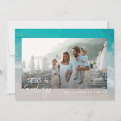 写真モダンミニマルクリスマスビーチ シーズンカード (正面)