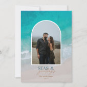 写真モダンミニマルクリスマスビーチ シーズンカード (正面)