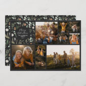 写真モダンミニマルコラージュ黒クリスマス シーズンカード (正面/裏面)