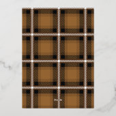 写真モダンミニマルタータンチェックマスタードエレガント脚本 箔シーズンカード (裏面)