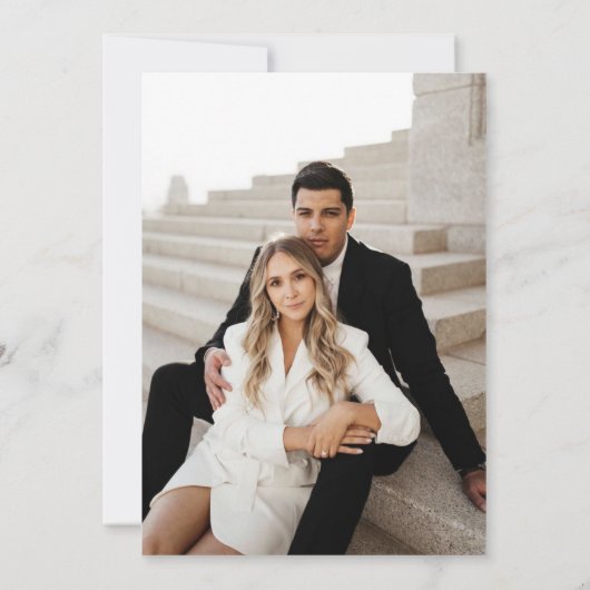 写真モダンミニマル付き結婚式招待状 招待状 (裏面)