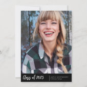 写真モダンミニマル卒業会 招待状 (裏面)