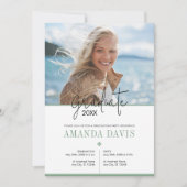 写真モダンミニマル卒業党招待状 招待状 (正面)