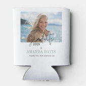 写真モダンミニマル卒業党招待状 缶クーラー (裏面)