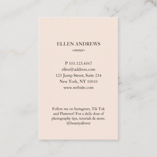 写真モダンミニマル名刺 名刺 (裏面)