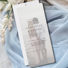 写真モダンミニマル白結婚い 招待状