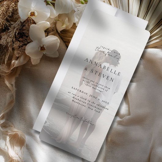 写真モダンミニマル白結婚い 招待状