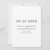 写真モダンミニマル白黒結婚の セーブザデート (裏面)