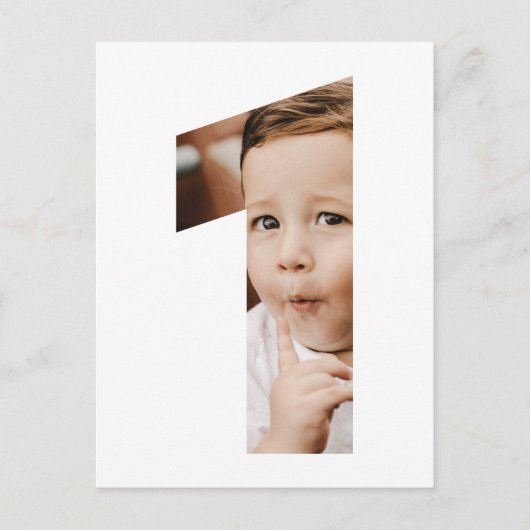 写真モダンミニマル第1の招待状はがき インビテーションポストカード (正面)