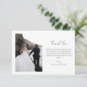 写真モダンミニマル結婚の サンキューカード (スタンド正面)